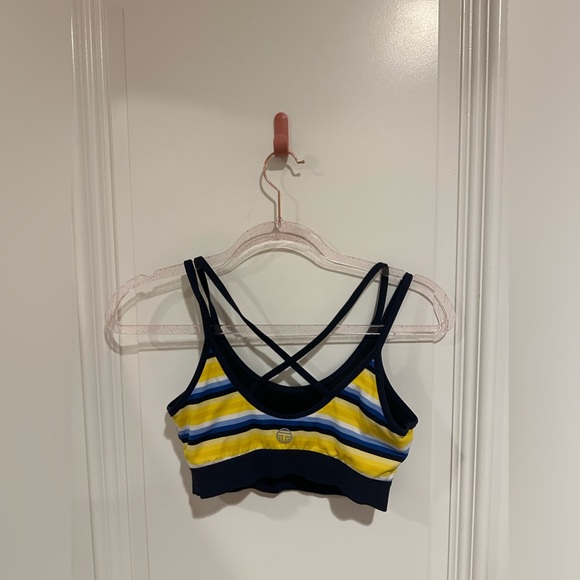 Soulcycle Yellow Striped Crossback Sports Bra - Picture 2 of 2